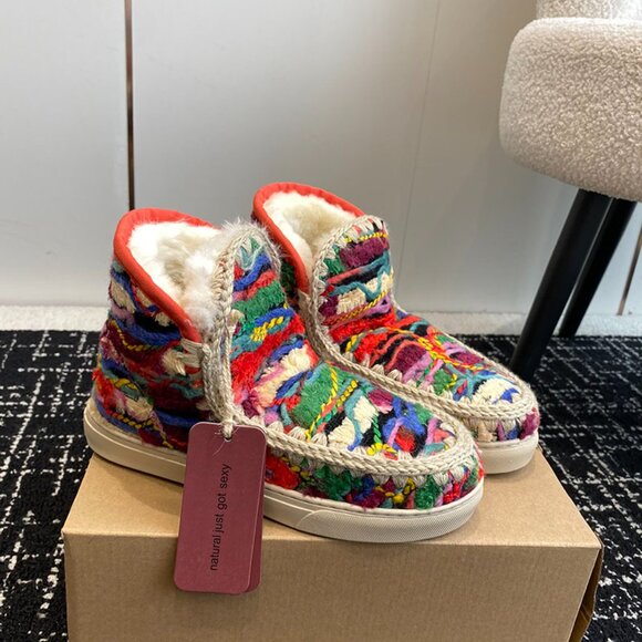 Mou Eskimo Mini Series Ethnic Round-Toe Women's Snow Boots - Picture 2 of 9